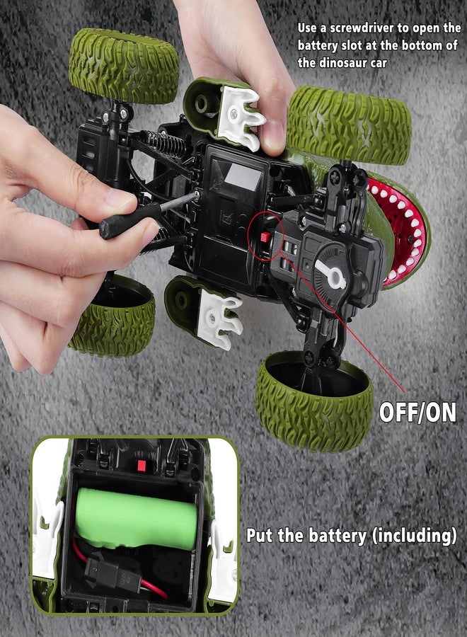 YEZI Remote Control Dinosaur Car for Kids Boys, 2.4Ghz All Terrain Remote Control Dinosaur Truck with Light, Rechargeable 4WD Off Road RC Car Toys for Kids 3 4 5 6 7 8-12 Year Old Boys Girls Birthday Gift - Image 5